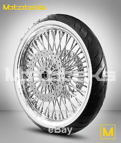 Fat Spoke Wheel 23x3.5 For Harley Touring Bagger Rotors White Wall Tire Mounted