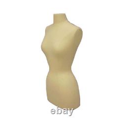 Female Dress Form Pinnable Foam Mannequin Torso Size 6-8 with Chrome Wheel Base
