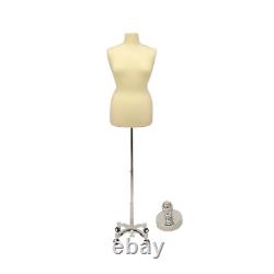 Female Dress Form Pinnable Mannequin Torso Size 18-20 with Chrome Wheeled Base