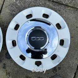 Fiat 500 Colour Therapy White And Chrome 2 wheel trims