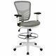 Flash Furniture Contemporary Mid Back Mesh Drafting Stool in Gray and White