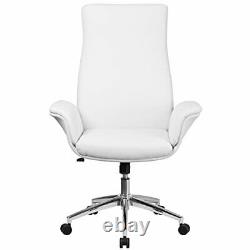 Flash Furniture High Back White LeatherSoft Executive Swivel Office Chair wit