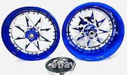 Gsxr 240 Blue-white Centers Switchback Wheels 01-05 Suzuki Gsxr 600 750