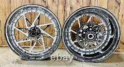 Gsxr 300 Chrome-white Switchback Wheels 06-07 Suzuki Gsxr 600 750