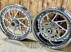 Gsxr 300 Chrome-white Switchback Wheels 06-07 Suzuki Gsxr 600 750