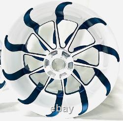 Gsxr 300 White & Custom Blue Tornado Wheels 01-08 Suzuki Gsxr 1000