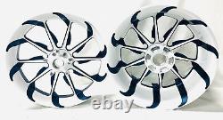 Gsxr Stock Size White & Custom Blue Tornado Wheels 08-20 Suzuki Gsxr 600 750
