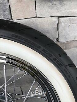 Harley Davidson OEM Chrome Spoke Road King wheels 09-13. White Wall Tires FLHR