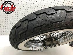 Harley OEM Touring Road King White Wall 16x3 Softail Chrome Spoke Rear Wheel Rim