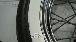 Harley OEM Touring Road King White Wall 16x3 Softail Chrome Spoke Wheel Rim