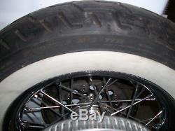 Harley Touring Smooth 16 inch Rim Spoke Wheel Set Dunlop White Wall Tires Rims