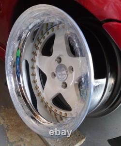 Heritage wheels 3pcs 4x100 24k gold rivets NEW IN BOX with wrap still on