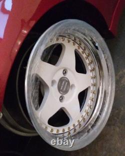 Heritage wheels 3pcs 4x100 24k gold rivets NEW IN BOX with wrap still on