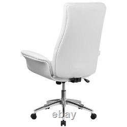 High Back White LeatherSoft Executive Swivel Office Chair
