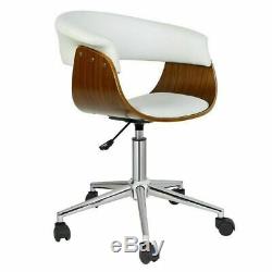 Home Office Chair White Mid Century Scandinavian Style Executive Desk Seating