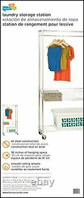 Honey-Can-Do Chrome Rolling Laundry Station 600 lbs