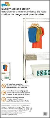 Honey-Can-Do Chrome Rolling Laundry Station, 600 lbs