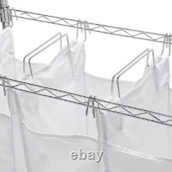 Honey-Can-Do Urban Laundry Center Chrome Rolling Three Sorting Bags 74 in. H