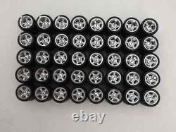 Hot Wheel Mix Chrome Long Axle Rubber Tires Lot Of 100 Free Shipping