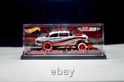Hot Wheels'55 Chevy Bel Air Gasser White Red Chrome Custom Replica Display Case