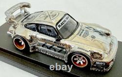 Hot Wheels RWB Porsche 930 Chrome Zamac Mirror Custom #667 WithAcrylic Case