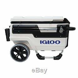 Igloo 34231 Trailmate Marine Wheeled Cooler, 70 Quart, White/Black/White/Chrome