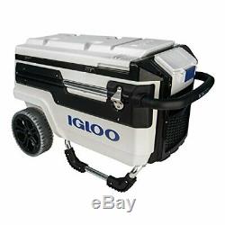 Igloo 34231 Trailmate Marine Wheeled Cooler, 70 Quart, White/Black/White/Chrome