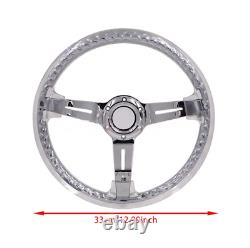 JDM Hitman style transparent crystal twisted steerinng wheel 330mm 13inch