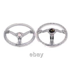 JDM Hitman style transparent crystal twisted steerinng wheel 330mm 13inch