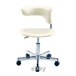 Jane 20 Inch Modern Swivel Office Chair, Caster Wheels, White And Chrome