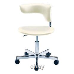 Jane 20 Inch Modern Swivel Office Chair Caster Wheels White and Chrome