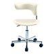 Jane 20 Inch Modern Swivel Office Chair Caster Wheels White and Chrome