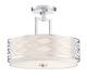 Kira Home Sienna 15 3-Light Semi Flush Mount Ceiling Light, White Fabric Shade