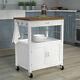 Kitchen Island Cart Natural Butcher Block Bamboo Top Storage Cabinet Wheeled