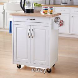 Kitchen Island Cart Rolling Wood Islands White On Wheels With Storage Movable