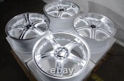 Kudo Racing Utopia 18x8 5x100 5x114.3 5x4.5 White withPolish Face Wheels Rims (4)