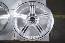 Kudo Racing Utopia 18x8 5x100 5x114.3 5x4.5 White withPolish Face Wheels Rims (4)