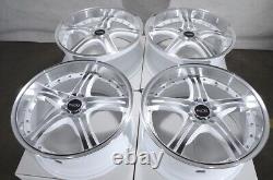 Kudo Racing Utopia 18x8 5x100 5x114.3 5x4.5 White withPolish Face Wheels Rims (4)