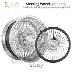 LA Wire Wheels STD 100-Spoke S/L 14x7 Blue White Spokes Chrome (4pcs) B2