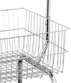 Laundry Butler Utility Cart Storage Basket Rolling Organizer Hanger Rack Hamper