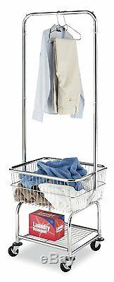Laundry Cart With Wheels Commercial Butler Sorter Center Garment Rack Helper New