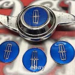 Lincoln Wire Wheel Emblems 4 Blue & Chrome Size 2.25 Zenith Style