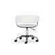 Linon Jensen Chrome Gas Lift Upholstered Desk Chair with Wheels in White