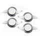 Lowrider Chrome & White Metal Wheel Chip Emblems with KO Spinner Caps, Set of 4