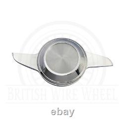 Lowrider Chrome & White Metal Wheel Chip Emblems with KO Spinner Caps, Set of 4