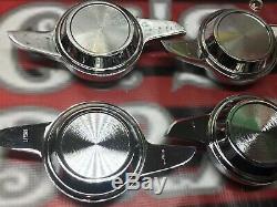Lowrider Hydraulics Impala wire wheel knockoffs, White Chrome Impala Chips 4 Pcs