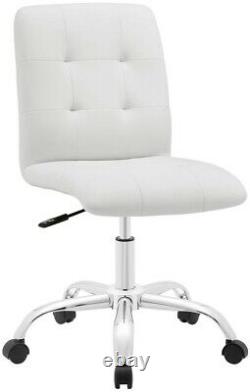 MODWAY Office Chair Seat Desk Padded Padded Upholstered Armless Mid Back White