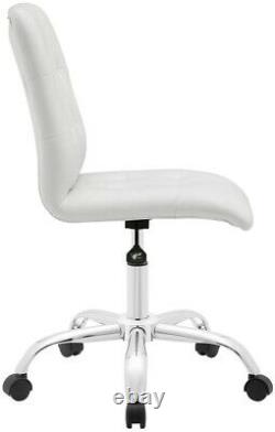 MODWAY Office Chair Seat Desk Padded Padded Upholstered Armless Mid Back White