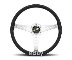 MOMO Steering Wheel Heritage California 360mm Black Leather White Stitching NEW