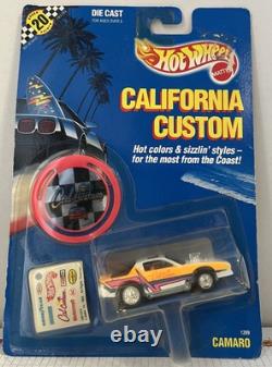 Mattel Hot Wheels 1989 California Custom Blown Camaro White Chrome Rims 164 MIP